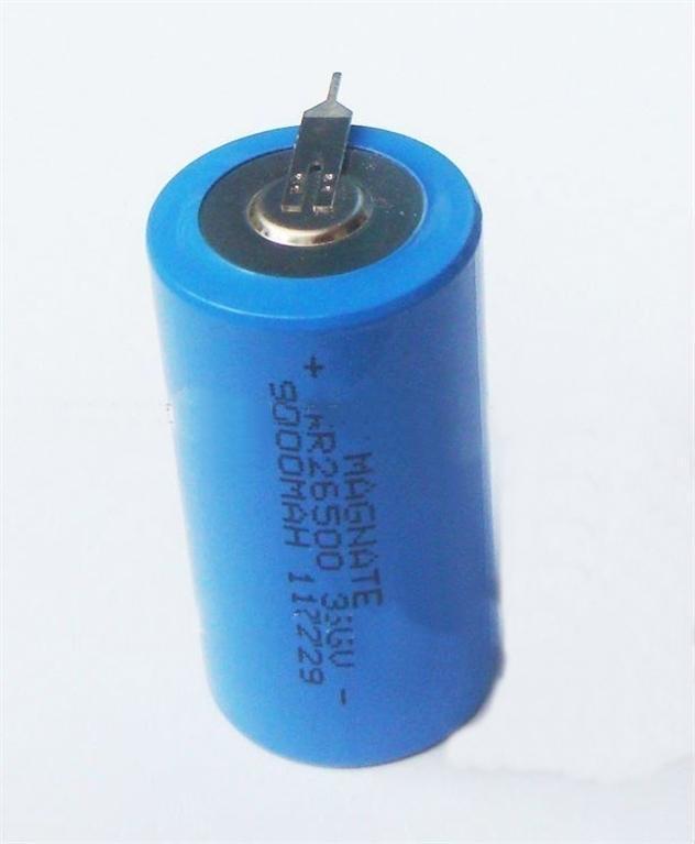BATERIA LITIO 3,6V 8500mAh LR14/C DIAMETRO 25X50mm CON TERMINALES