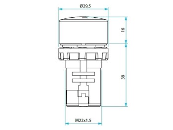 ZUMBADOR MONOB.22MM.230VAC