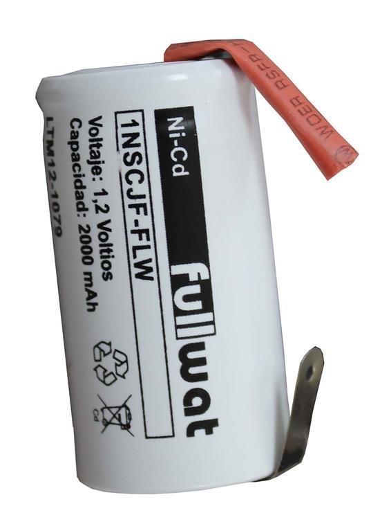BATERIA NI-CD 1,2V 2000mAh SC DIAMETRO 22x42mm CON TERMINALES