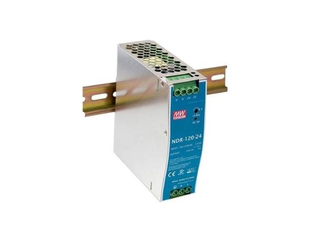FUENTE ALIMENTACION 85-264 VAC 1 SAL. CARRIL DIN 24V DC 5 AMP. 120 WAT. MEAN WELL IP20