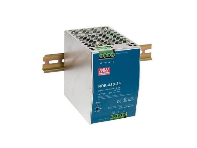 FUENTE ALIMENTACION 85-264 VAC 1 SAL. CARRIL DIN 24V DC 20 AMP. 480 WAT. MEAN WELL IP20