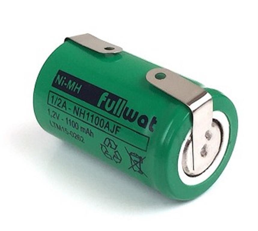 BATERIA Ni-MH 1,2V 950mAh 1/2 A DIAMETRO 28x17mm CON TERMINALES