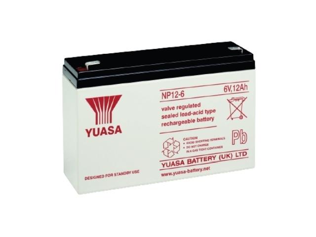 BATERIA PLOMO-GEL 6V 1,2Ah MEDIDA 95x48x54,5 mm FASTON 6,35 mm YUASA