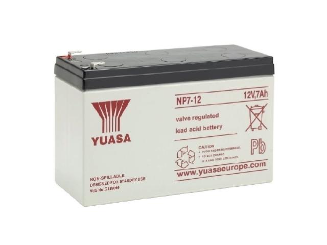 BATERIA PLOMO-ACIDO 12V 7Ah MEDIDA 151 x 65 x 97,5 mm FASTON 6,3 mm YUASA