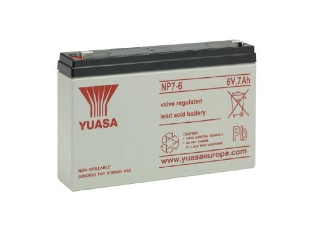 BATERIA PLOMO-ACIDO 6V 7Ah MEDIDA 151 x 34 x 97,5 mm FASTON 6,3 mm YUASA