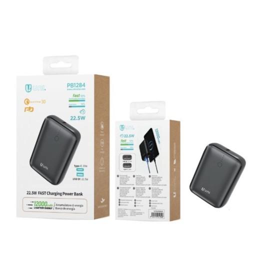 POWER BANK 12000 mH. USB A+C NEGRO
