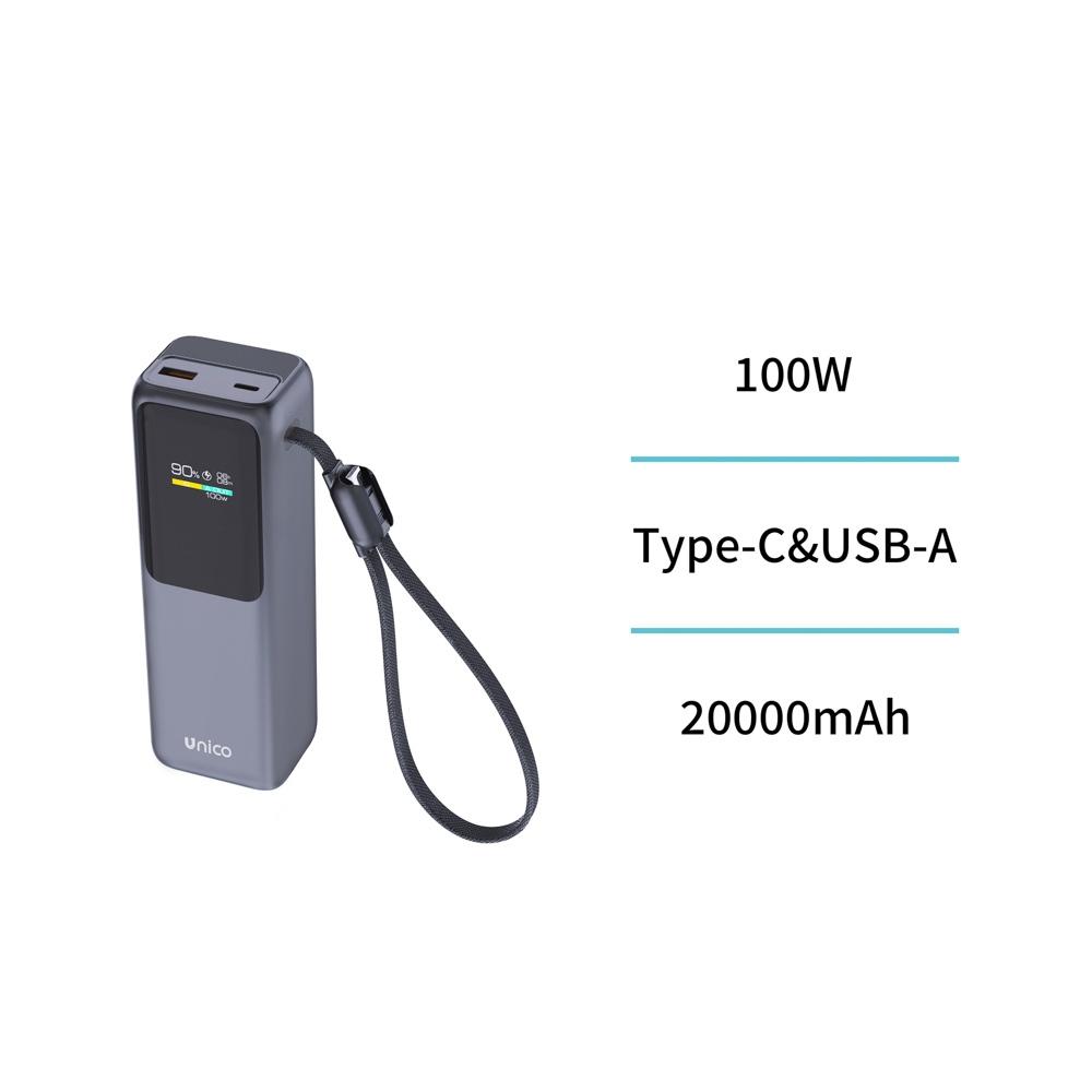 POWER BANK 20000mAh CON PUERO TIPO-C, USB Y CARGA RAPIDA