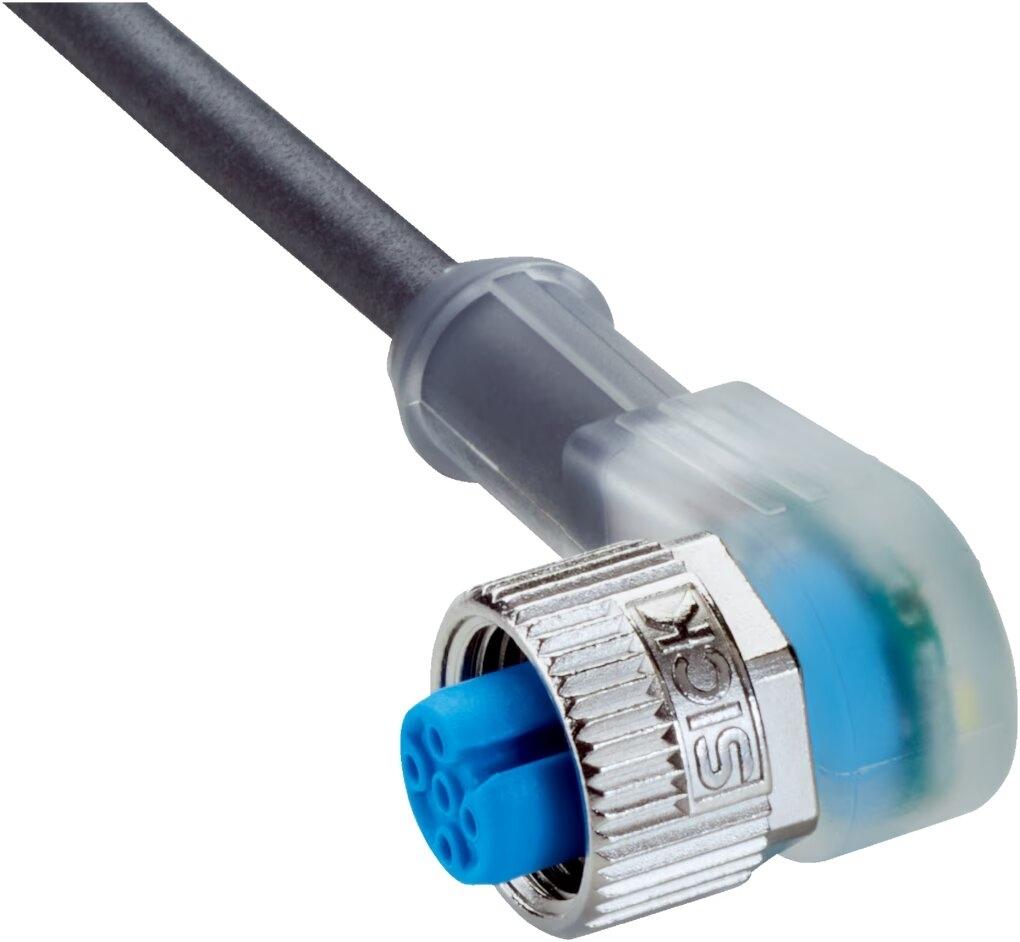 CONEXION 5M C/CONECTOR M12 4P HEMBRA  ACODADO LED (SICK) PUR