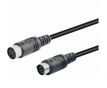 CONEXIÓN MINI DIN 4P - MINI DIN 6P Macho - Hembra 0,2 MTS NEGRO