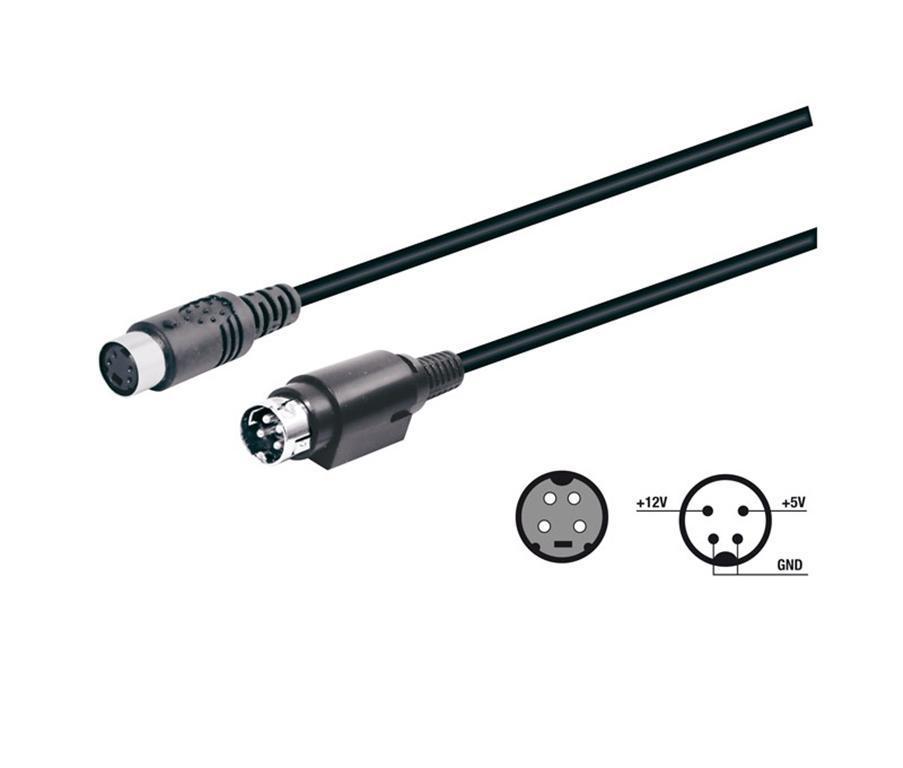 CONEXIÓN MINI-DIN 4P Macho - Hembra 0,2 MTS NEGRO