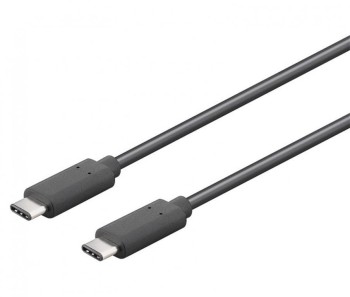 CONEXIÓN TELEFONIA USB C - USB C 2.4A Macho - Macho 1 MTS NEGRO DATOS Y CARGA