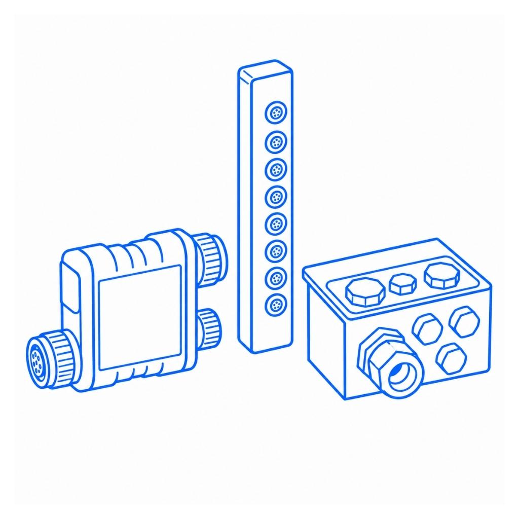 Conectores de sistema y módulos de amp.